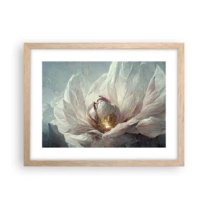 Plakat i ramme af lyst egetræ - Blomstrer en gang om hundrede år - 40x30 cm