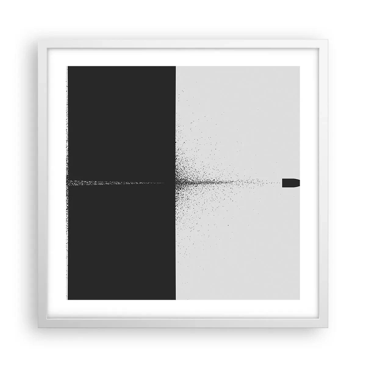 Plakat i hvid ramme - Lige til sagen - 50x50 cm