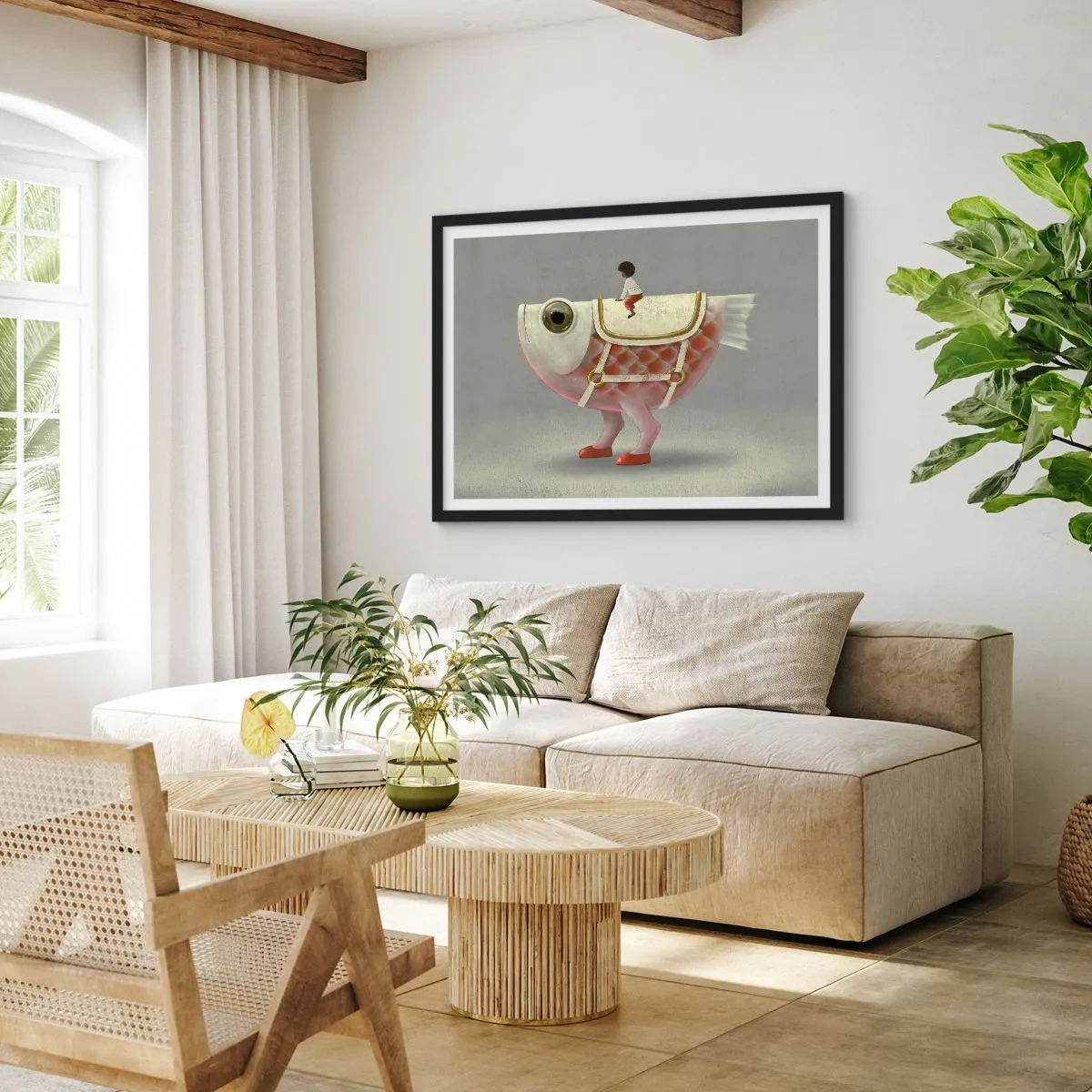 Plakat i sort ramme - Rybonski rytter - 70x50 cm