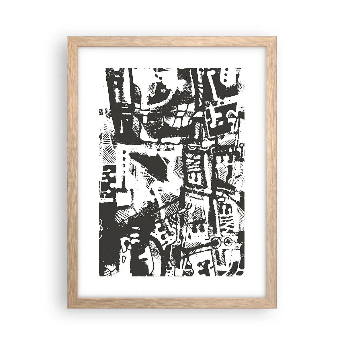 Plakat i ramme af lyst egetræ - Orden eller kaos? - 30x40 cm