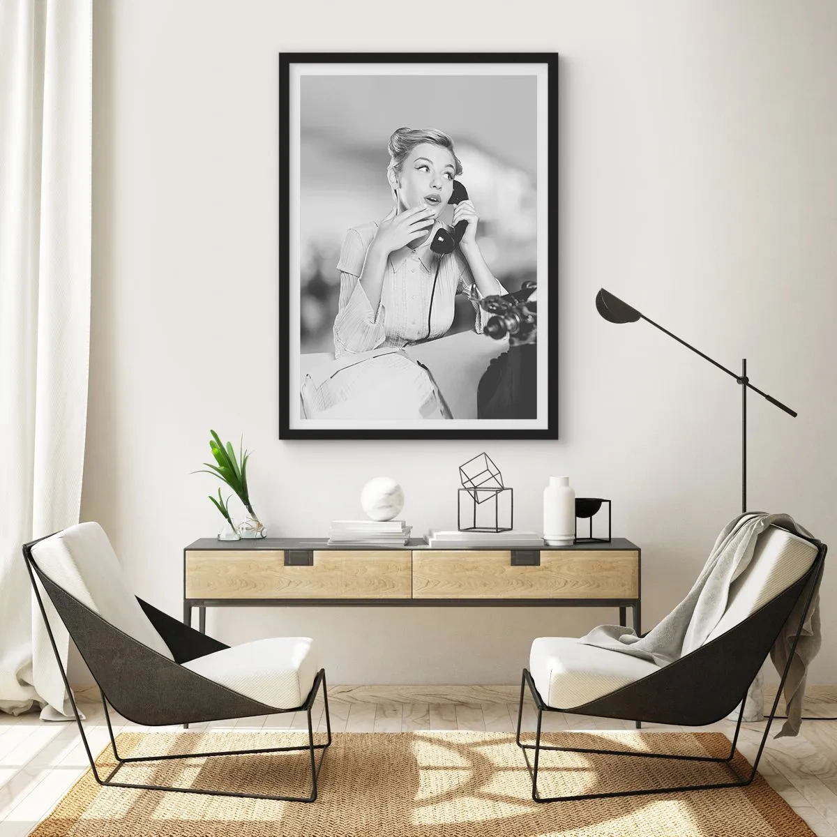 Plakat i sort ramme - Hej, vi er i 1950'erne. - 61x91 cm