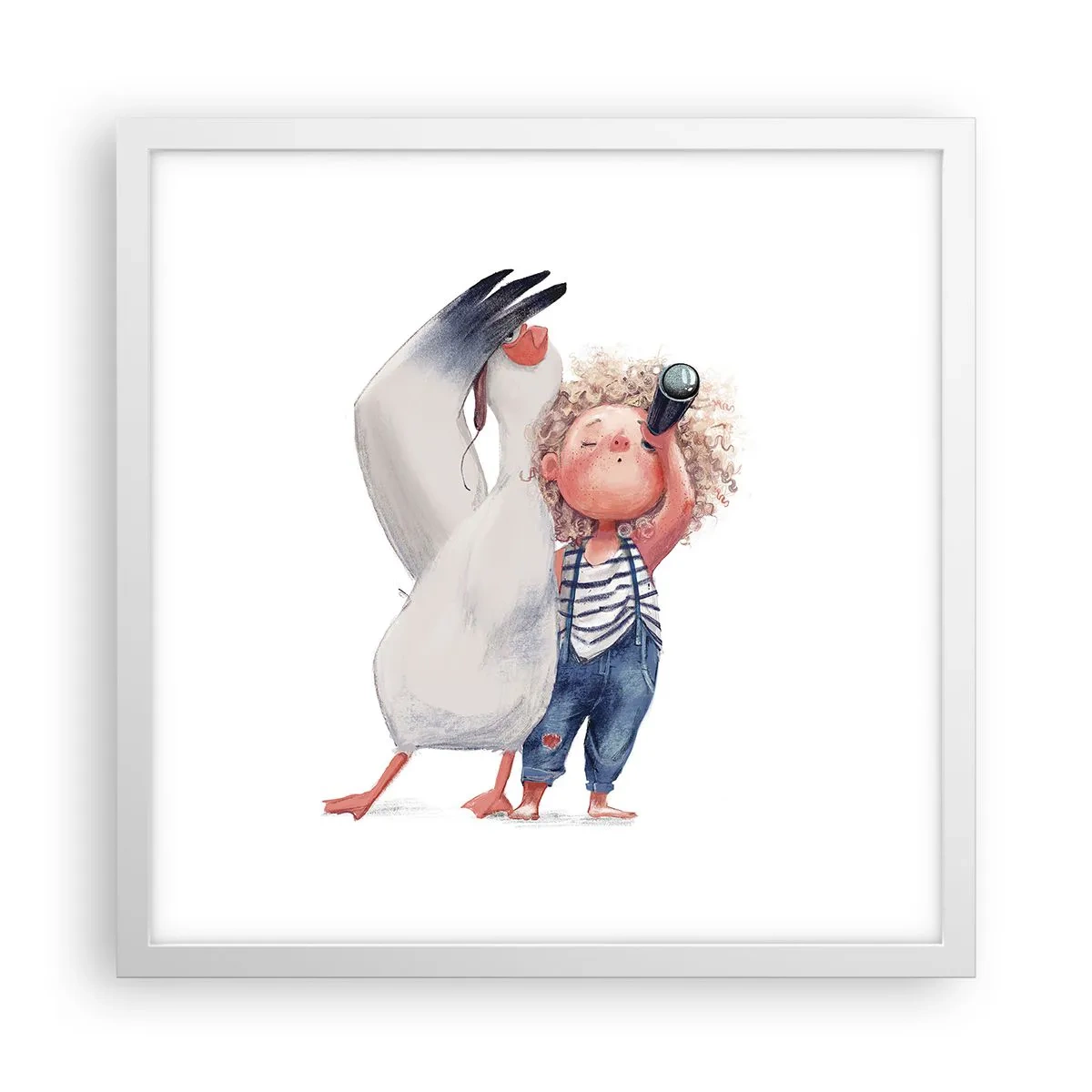 Plakat i hvid ramme - En plan for en fantastisk rejse - 40x40 cm