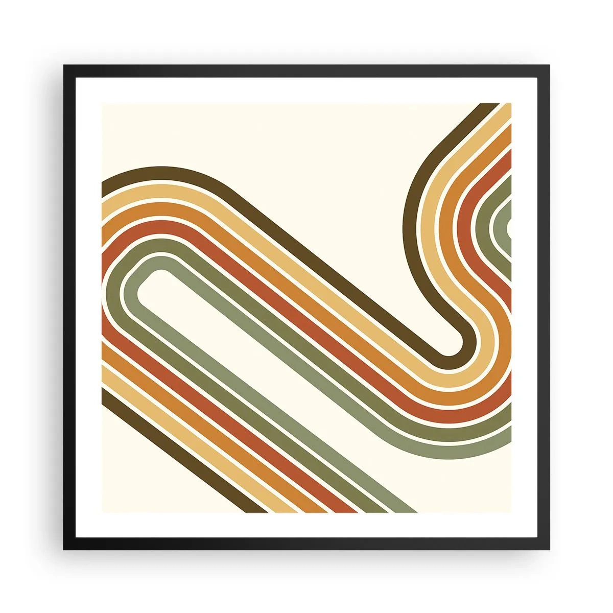 Plakat i sort ramme - Zigzag til destinationen - 60x60 cm