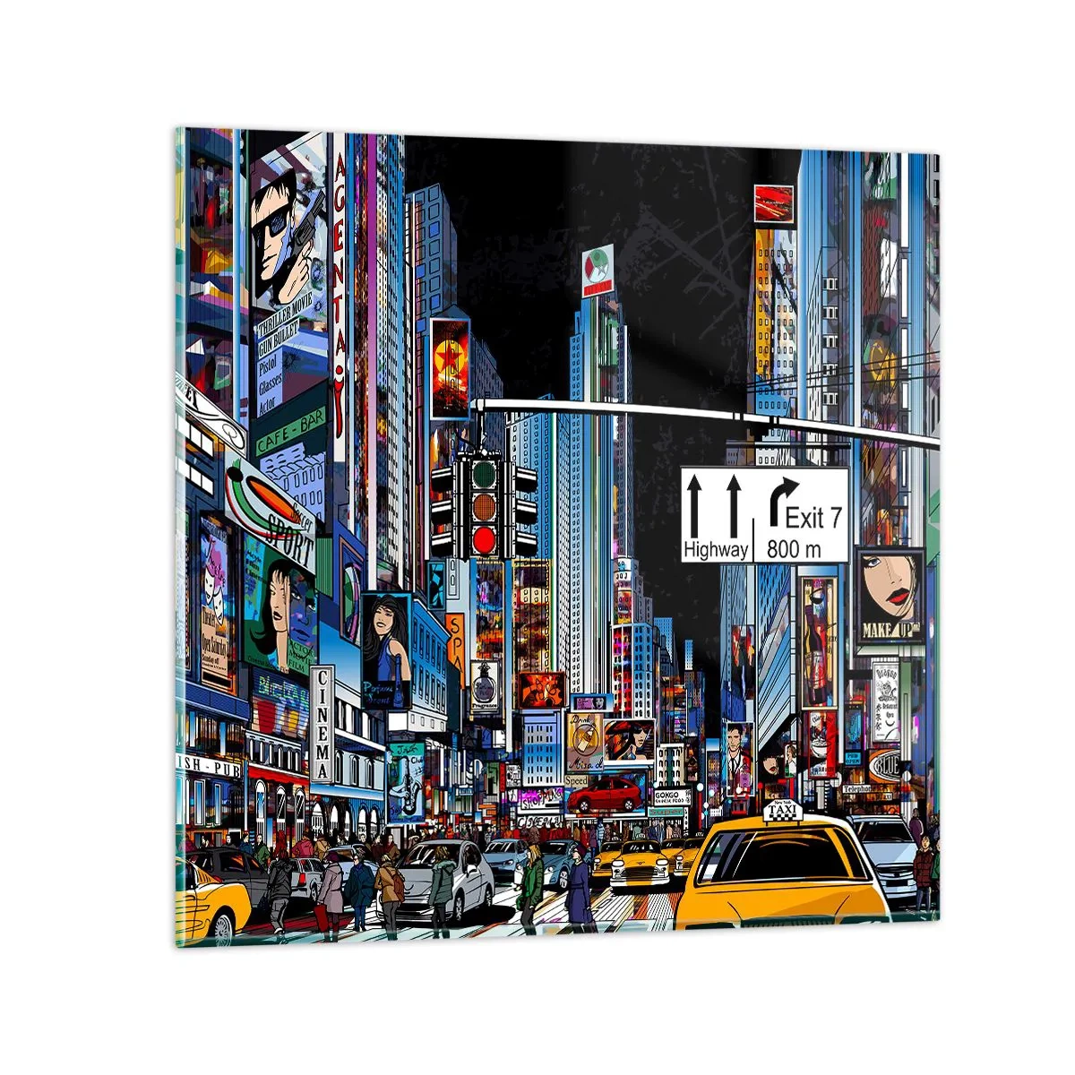 Billede på glas - En komisk stor aften - 60x60 cm