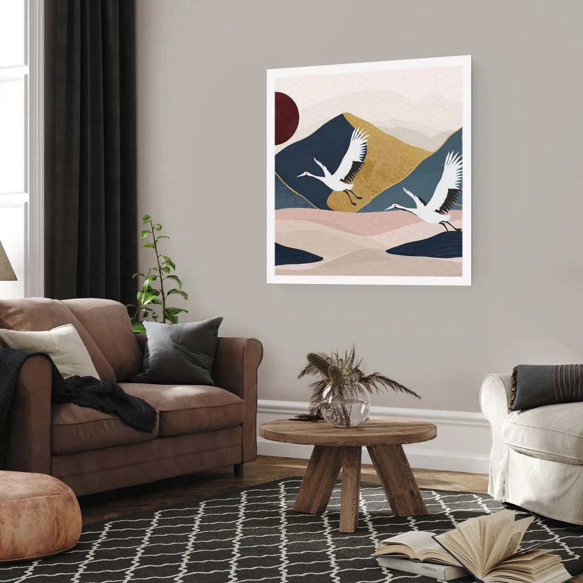 Plakat - Og dagen er igen FLØJET af sted - 60x60 cm