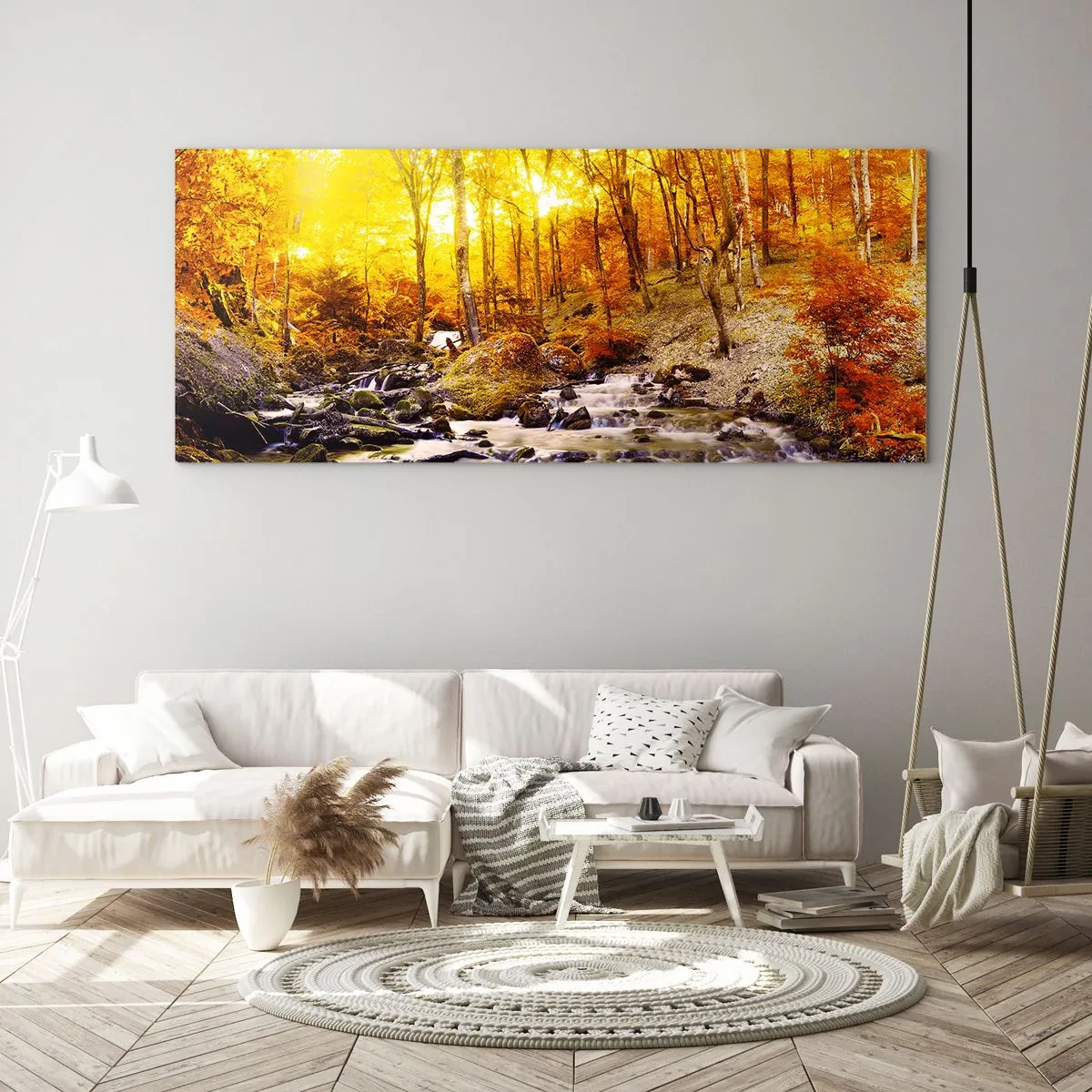 Billede på glas - Sten indfattet i guld og platin - 90x30 cm