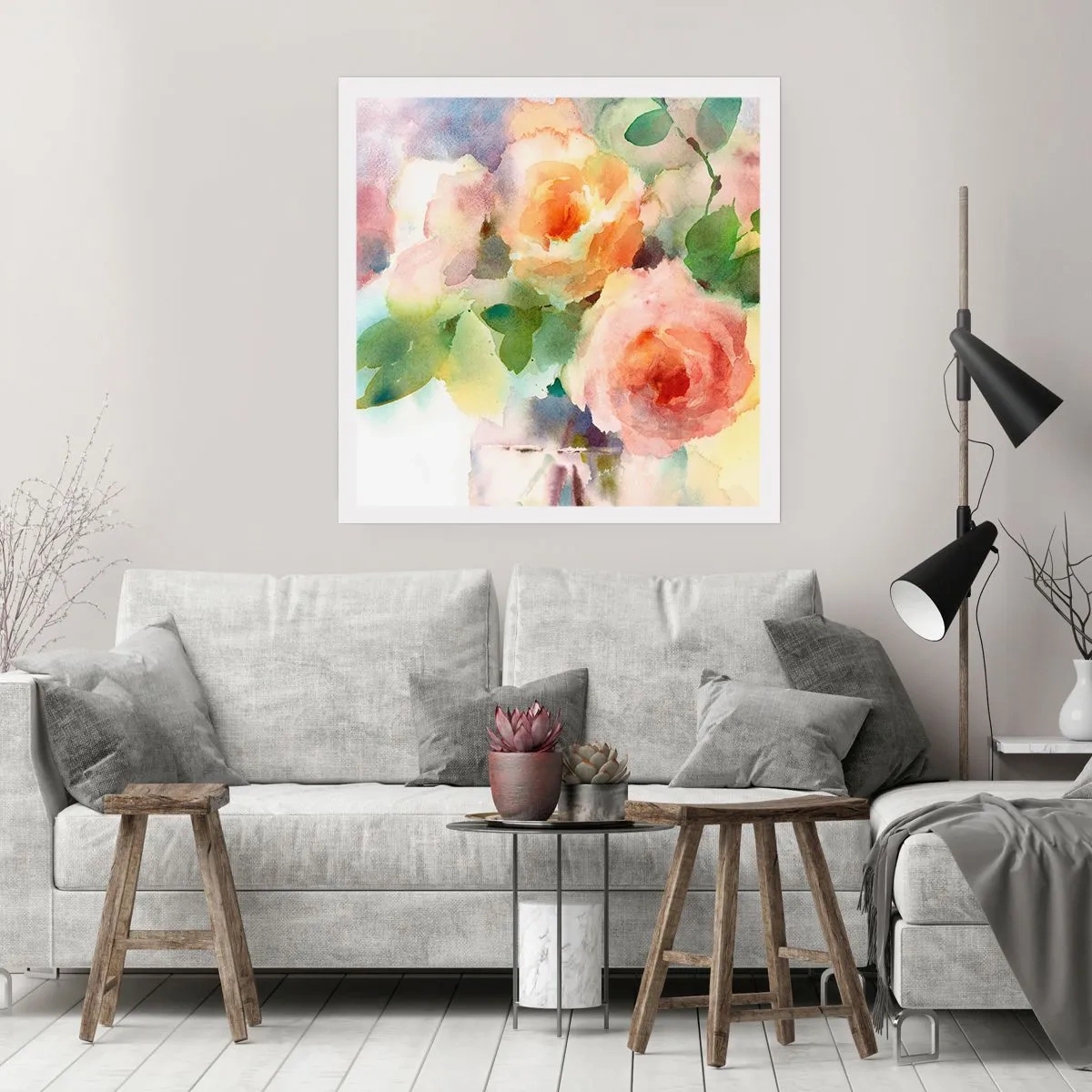 Plakat - Delikat som akvarelfarve - 30x30 cm
