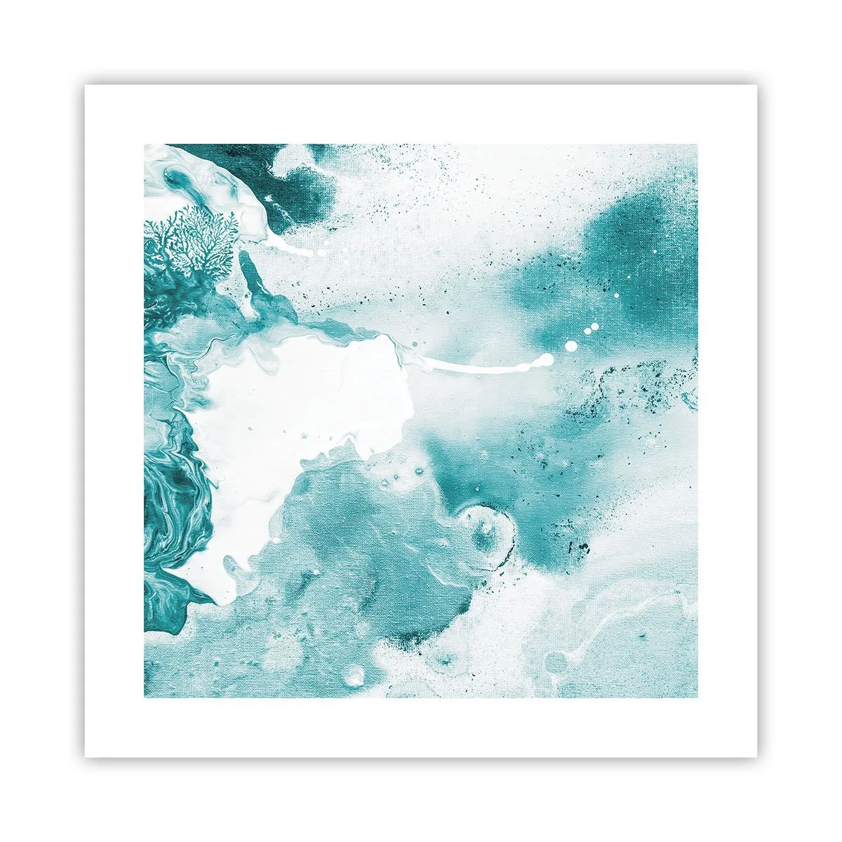 Plakat - Blå oversvømmelsesflader - 40x40 cm