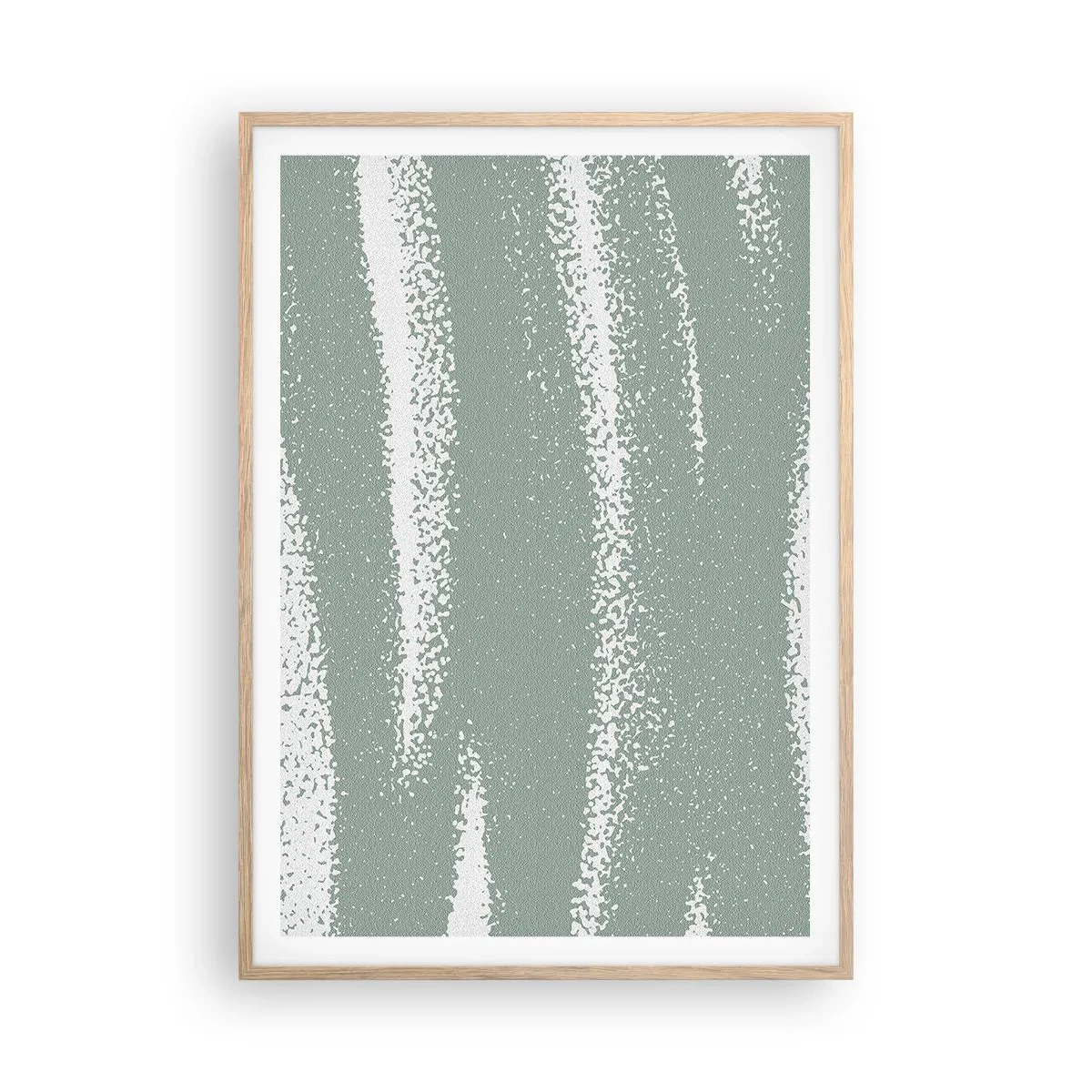 Plakat i ramme af lyst egetræ - Abstraktion i vinterstemning - 70x100 cm