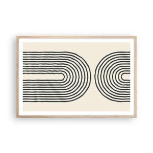 Plakat i ramme af lyst egetræ - Kommer snart... - 91x61 cm