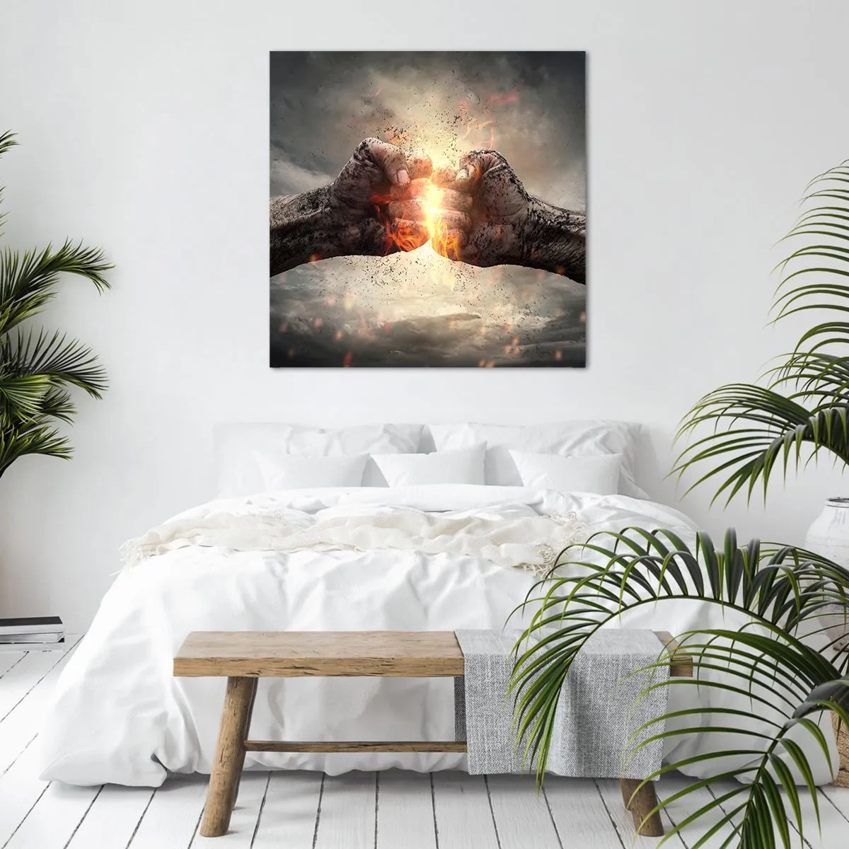 Lærredstryk - Billede på lærred - Stå op til kamp - 70x70 cm