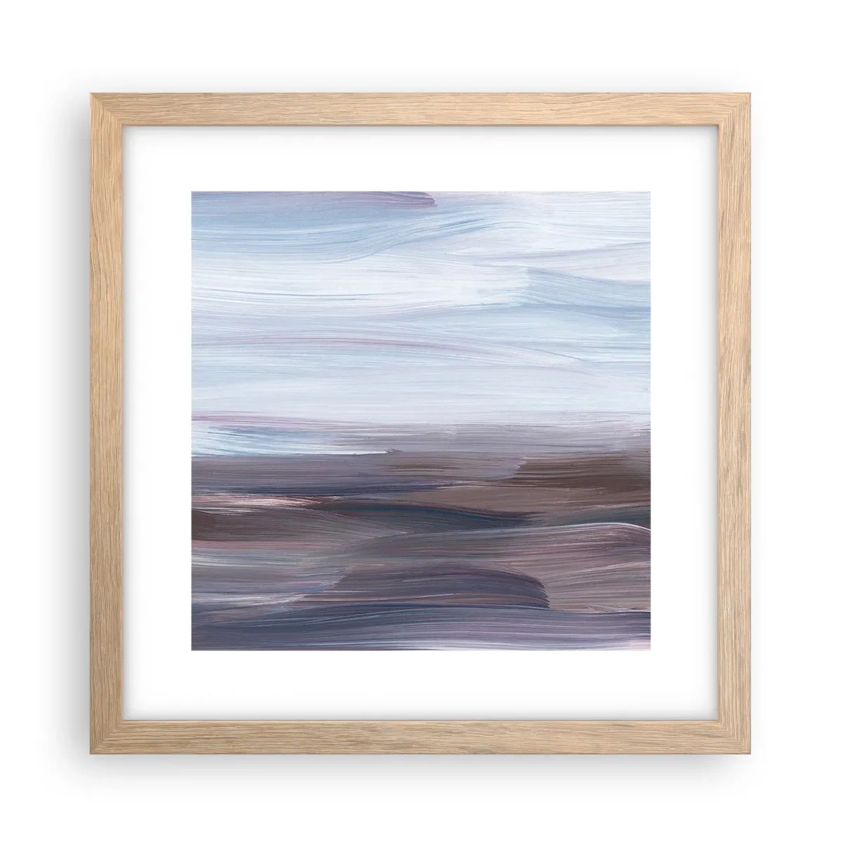 Plakat i ramme af lyst egetræ - Elementer: vand - 30x30 cm