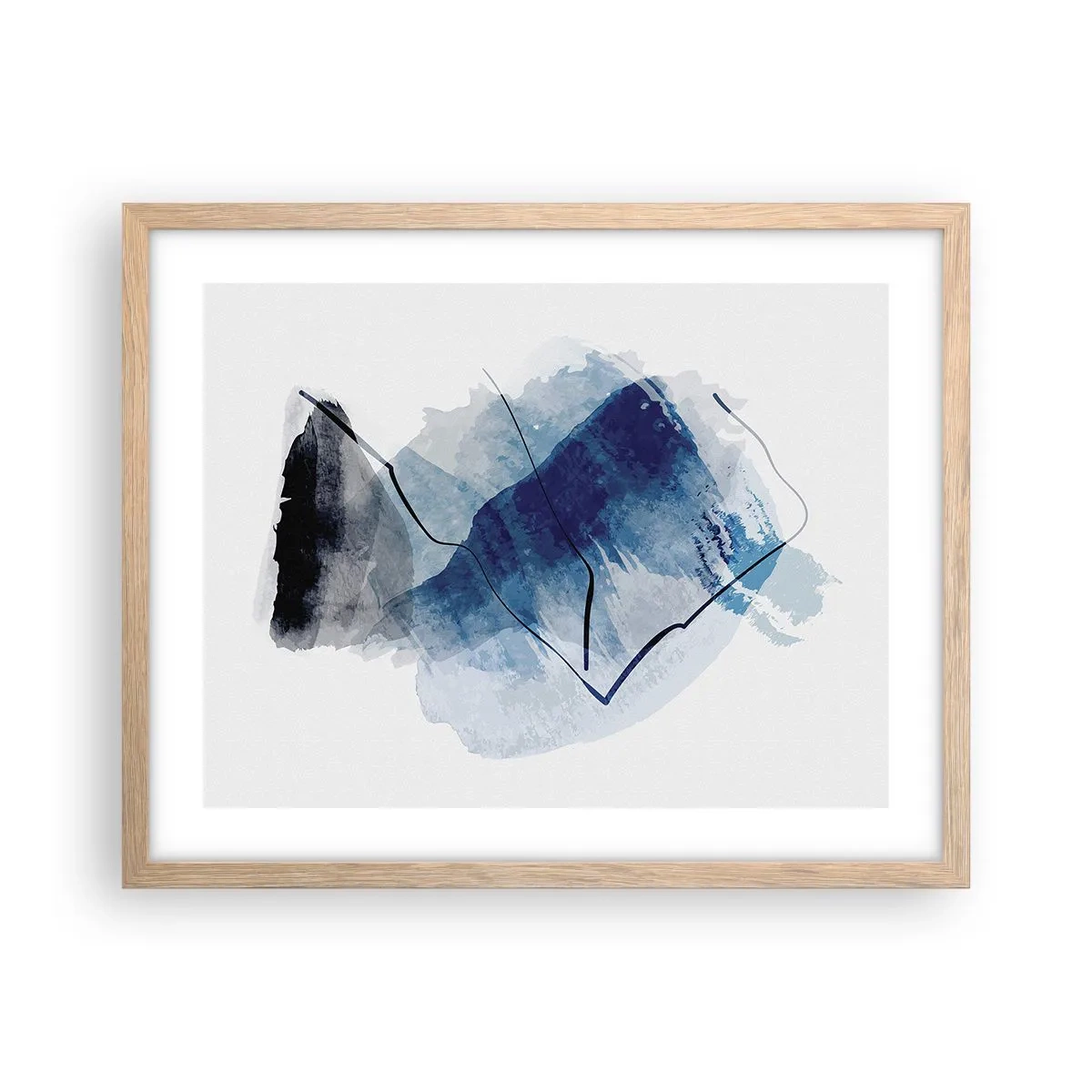 Plakat i ramme af lyst egetræ - Isbjerg - 50x40 cm