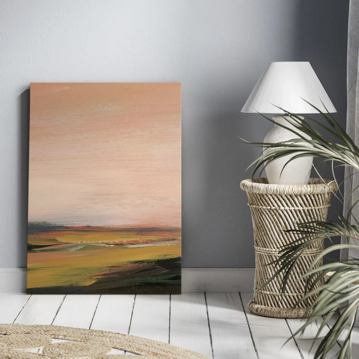 Lærredstryk - Billede på lærred - I lyserøde toner - 45x80 cm