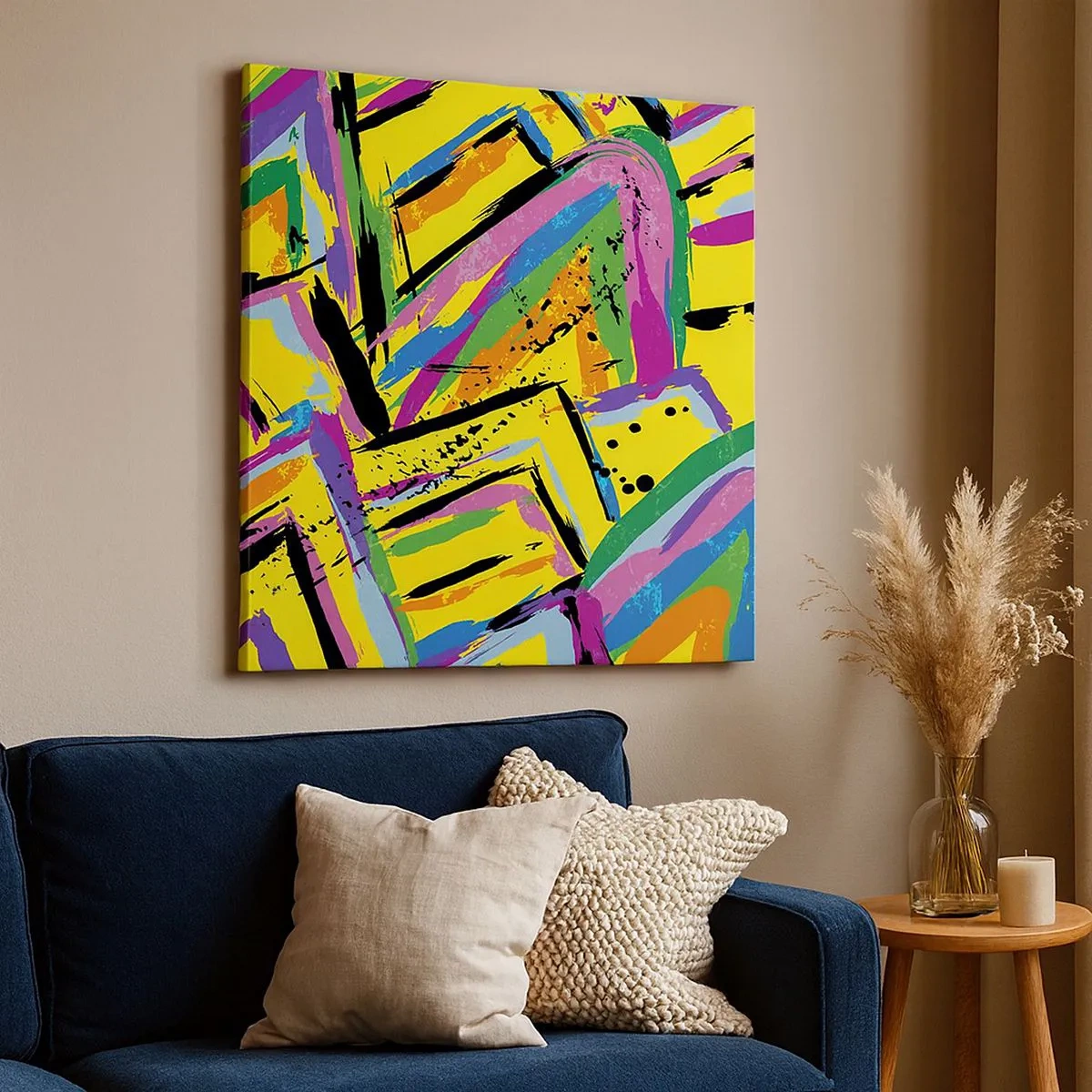 Lærredstryk - Billede på lærred - Han råber af glæde - 30x30 cm