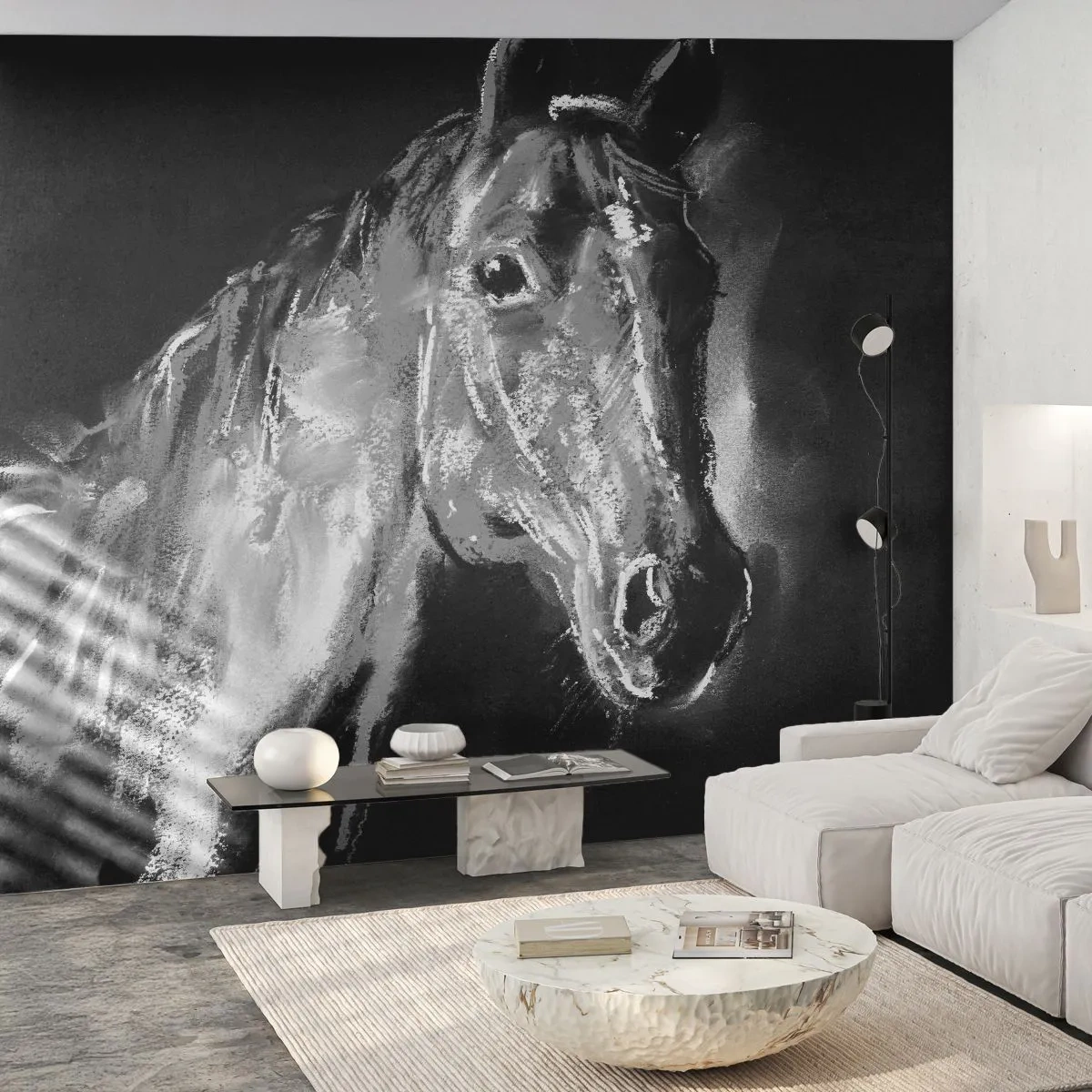 Fototapet Premium Sand - Skinnende en ædel sjæl - Dyr, Hest, Hoppe - 350x256 cm
