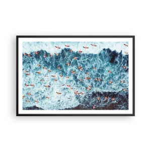 Plakat i sort ramme - Parade ved havet - 91x61 cm
