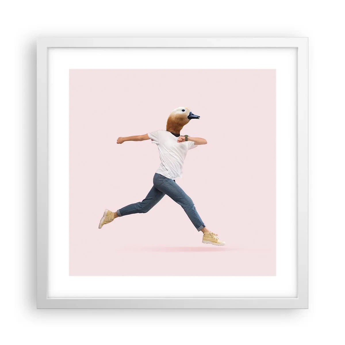 Plakat i hvid ramme - En knivspids absurditet - 40x40 cm