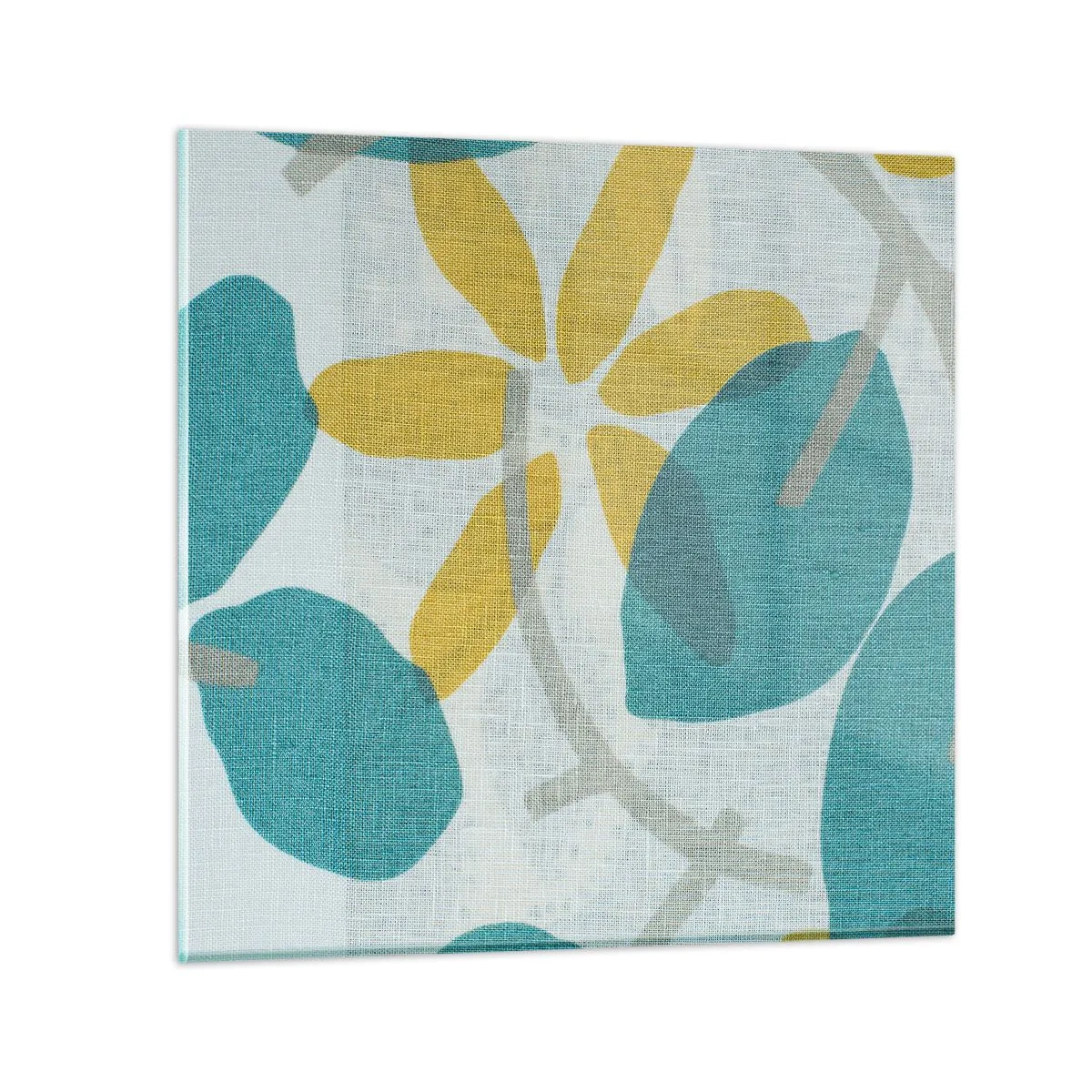 Billede på glas - Blandt azurblå blade - 30x30 cm