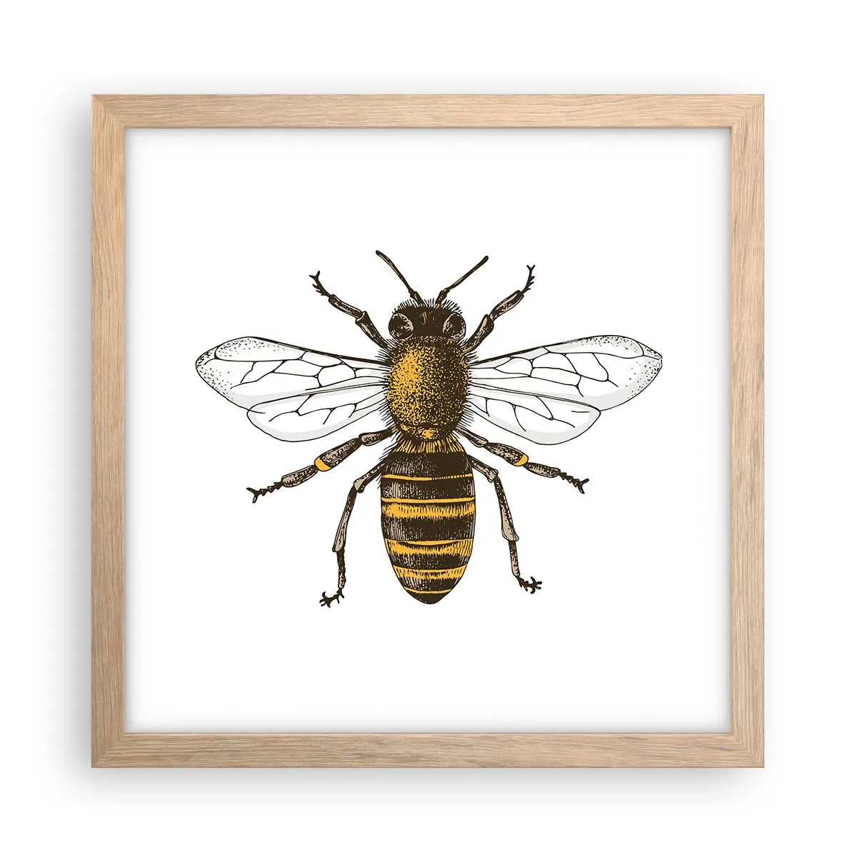 Plakat i ramme af lyst egetræ - Smuk og god - 30x30 cm