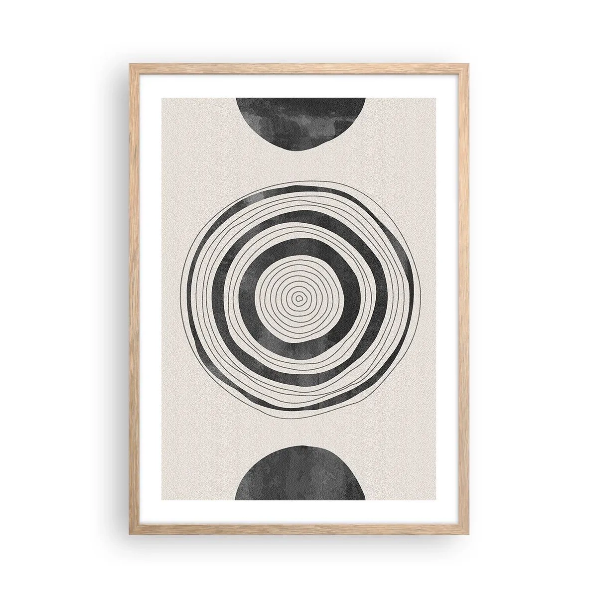 Plakat i ramme af lyst egetræ - Det vigtige er det, der er imellem - 50x70 cm