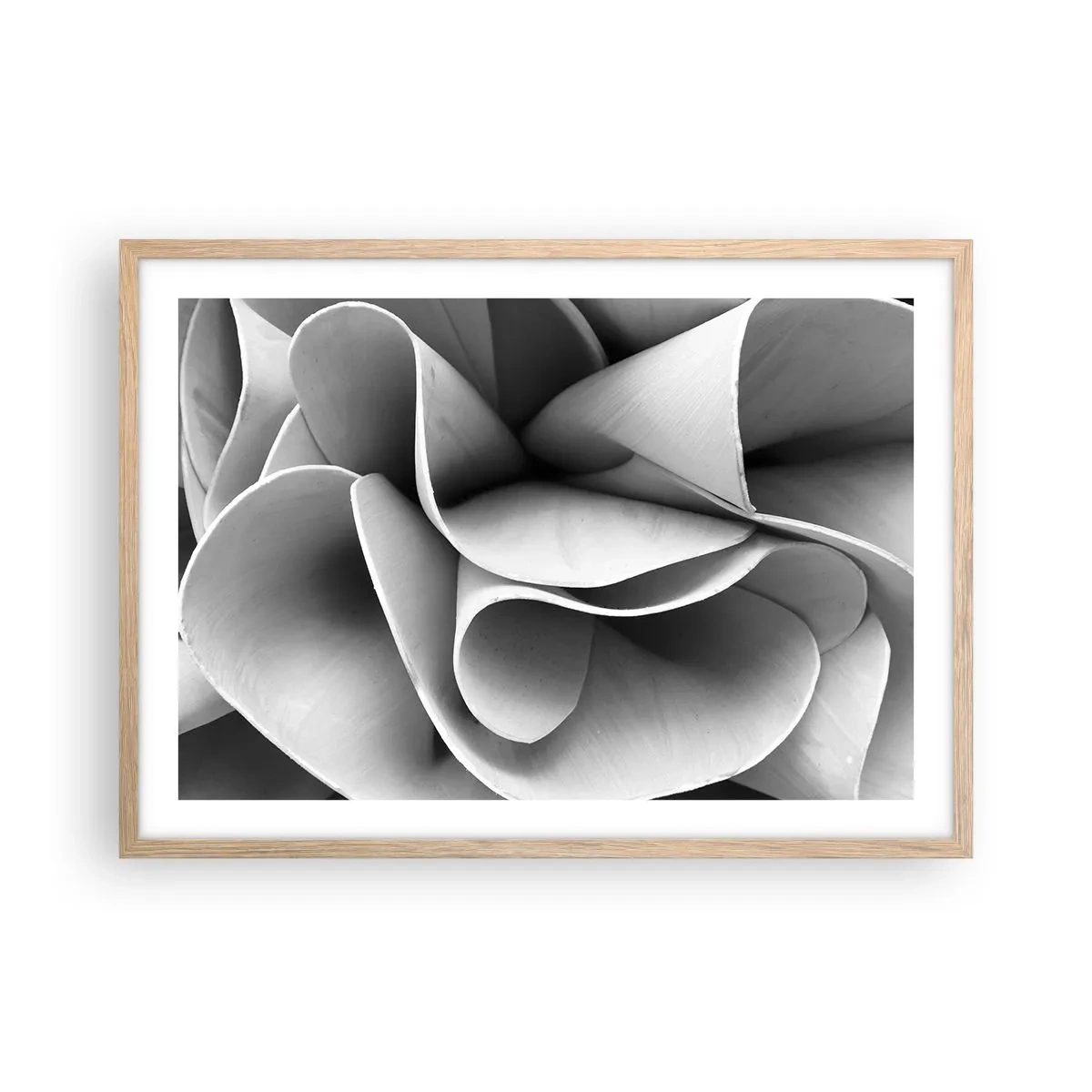 Plakat i ramme af lyst egetræ - Hvad der sker i rummet - 70x50 cm