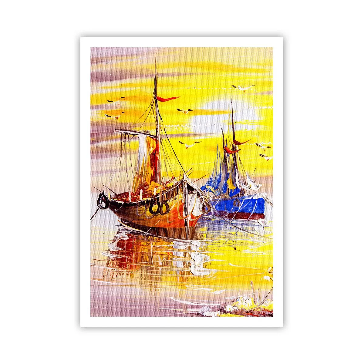 Plakat - Et velfortjent hvil i havnen - 70x100 cm