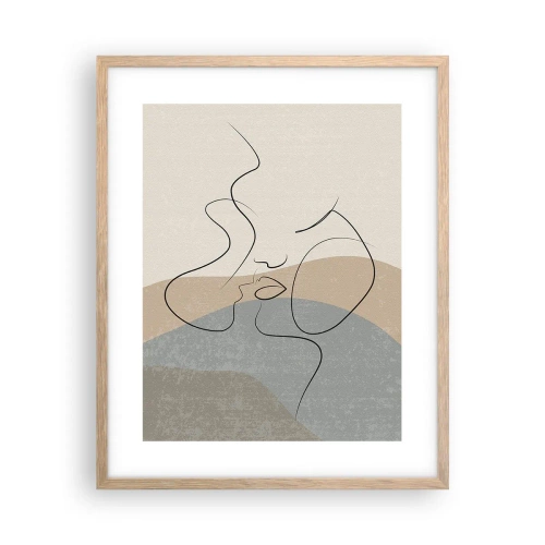 Plakat i ramme af lyst egetræ - Som et penselstrøg - 40x50 cm