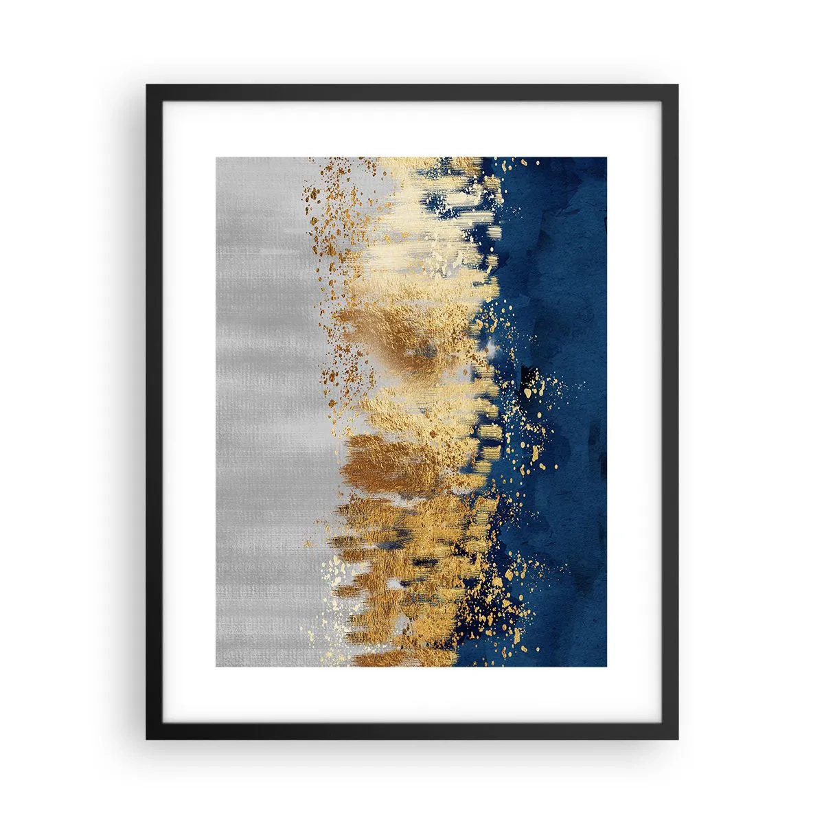 Plakat i sort ramme - Moderne komposition med gnist - 40x50 cm