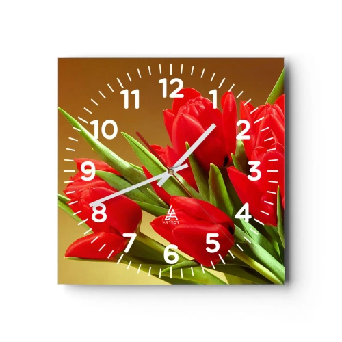 Vægur, Uret - En flok forårsglæde - 40x40 cm