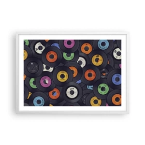 Plakat i hvid ramme - Farver fra klassikerne - 70x50 cm