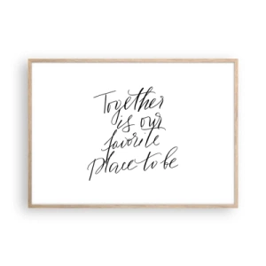 Plakat i ramme af lyst egetræ - Føler du det også? - 100x70 cm