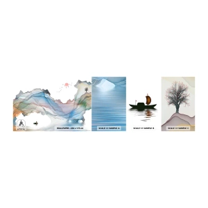 Prøve Fototapet Selvklæbende Deluxe Sticker - Mod krystalbjergene - Abstraktion, Fantasi, Landskab - 100x30 cm