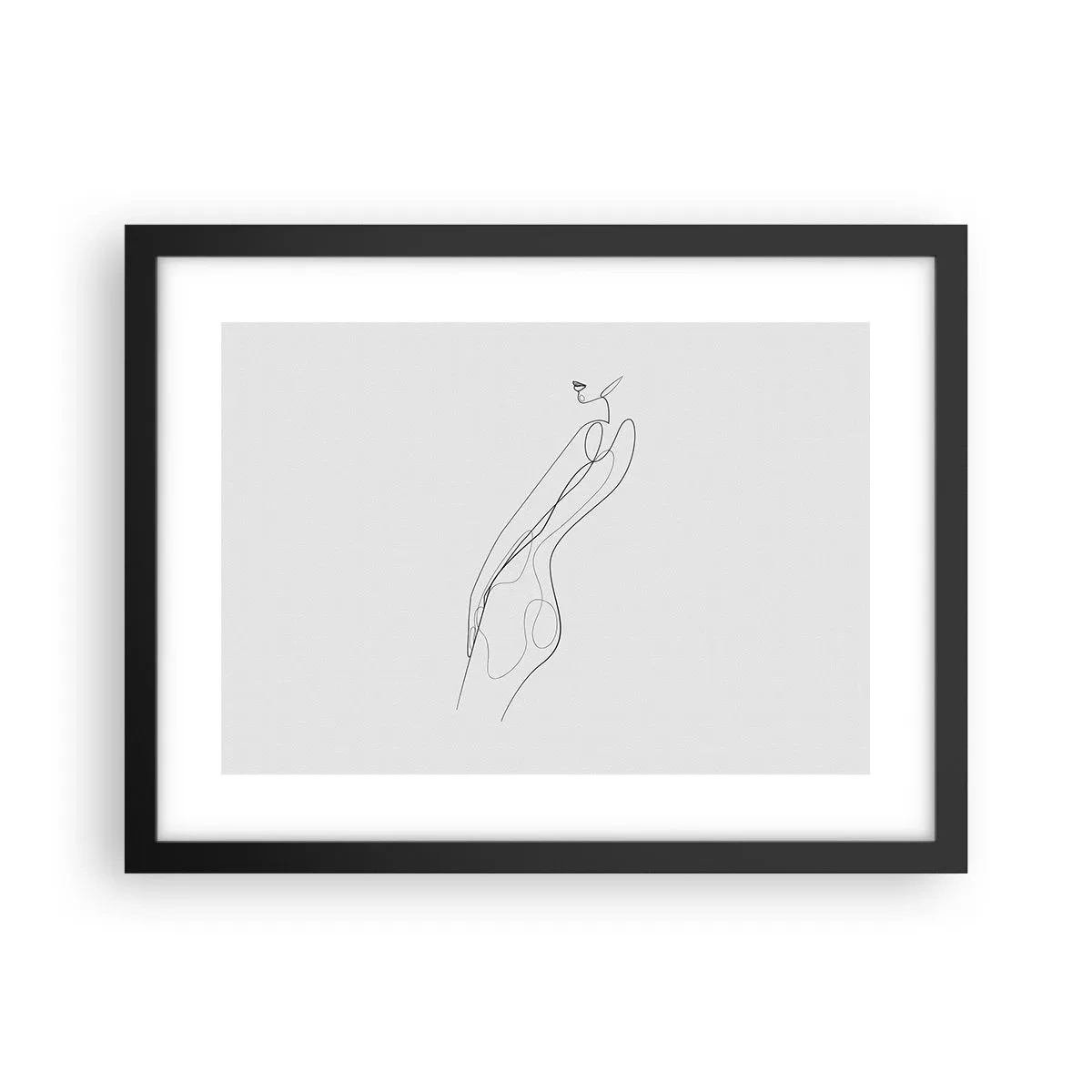 Plakat i sort ramme - Næppe et løfte - 40x30 cm