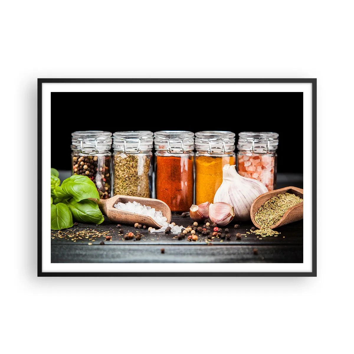 Plakat i sort ramme - For at livet kan smages - 100x70 cm