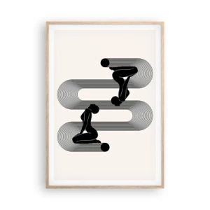 Plakat i ramme af lyst egetræ - Sensuel symmetri - 70x100 cm