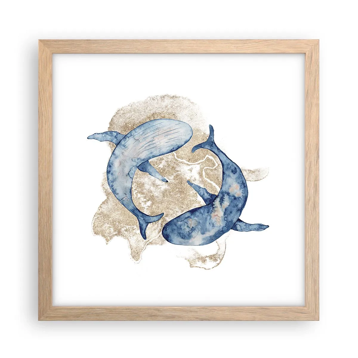 Plakat i ramme af lyst egetræ - Venskab eller kærlighed? - 30x30 cm