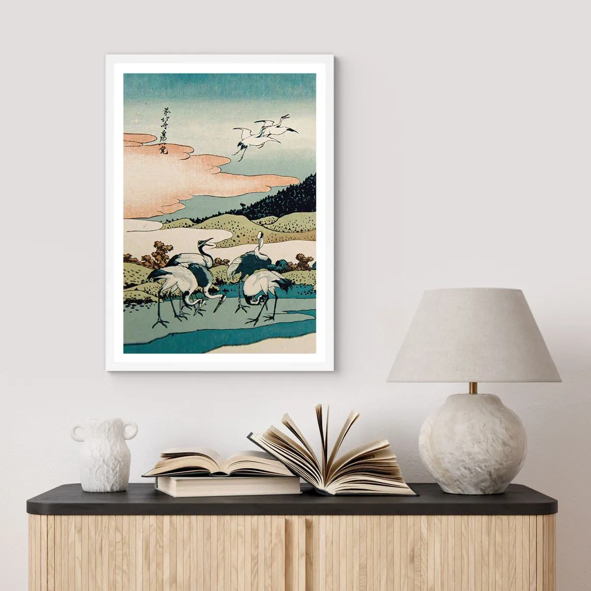 Plakat i hvid ramme - I japansk ånd - 40x50 cm