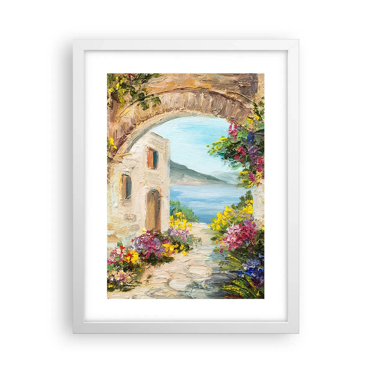 Plakat i hvid ramme - Charmen af kystlandskabet - 30x40 cm