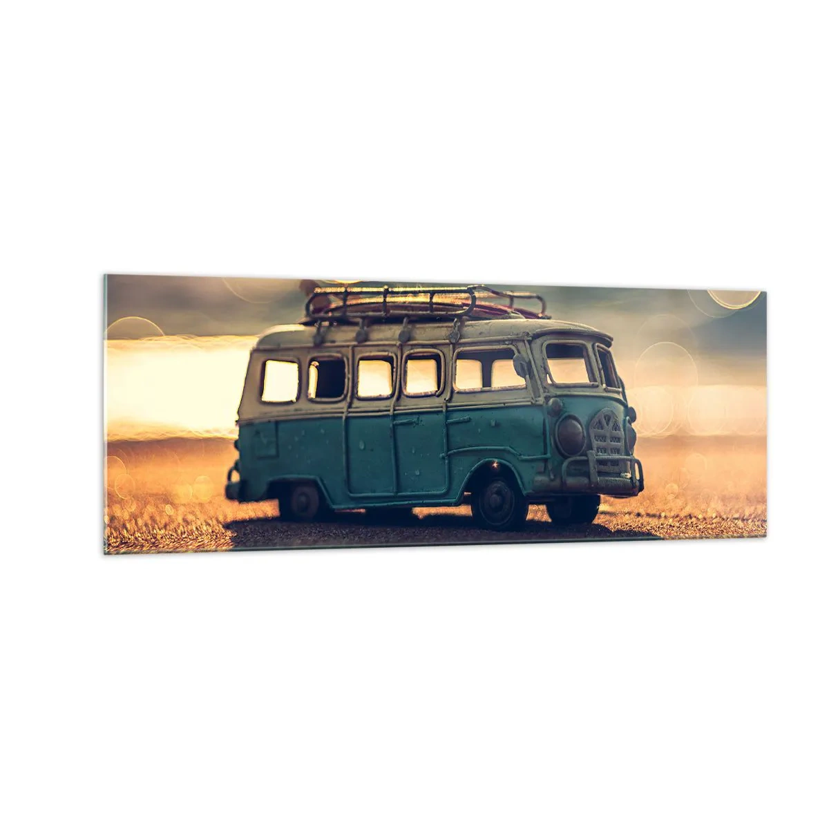 Billede på glas - Enden på idolerne: penge og arbejde - 140x50 cm