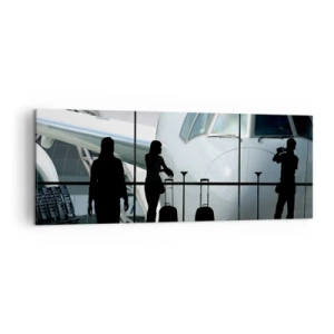 Lærredstryk - Billede på lærred - Vis a vis i lufthavnen - 140x50 cm