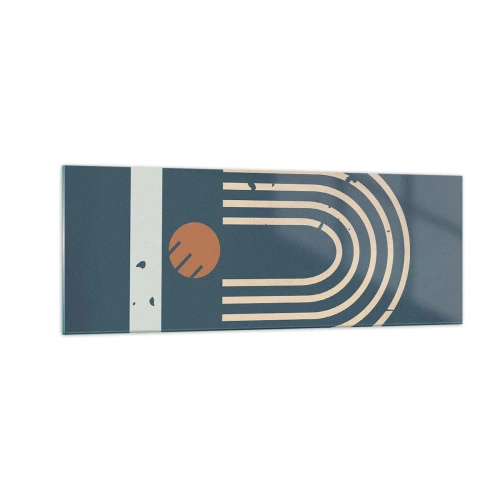 Billede på glas - Geometri på granatæble - 140x50 cm