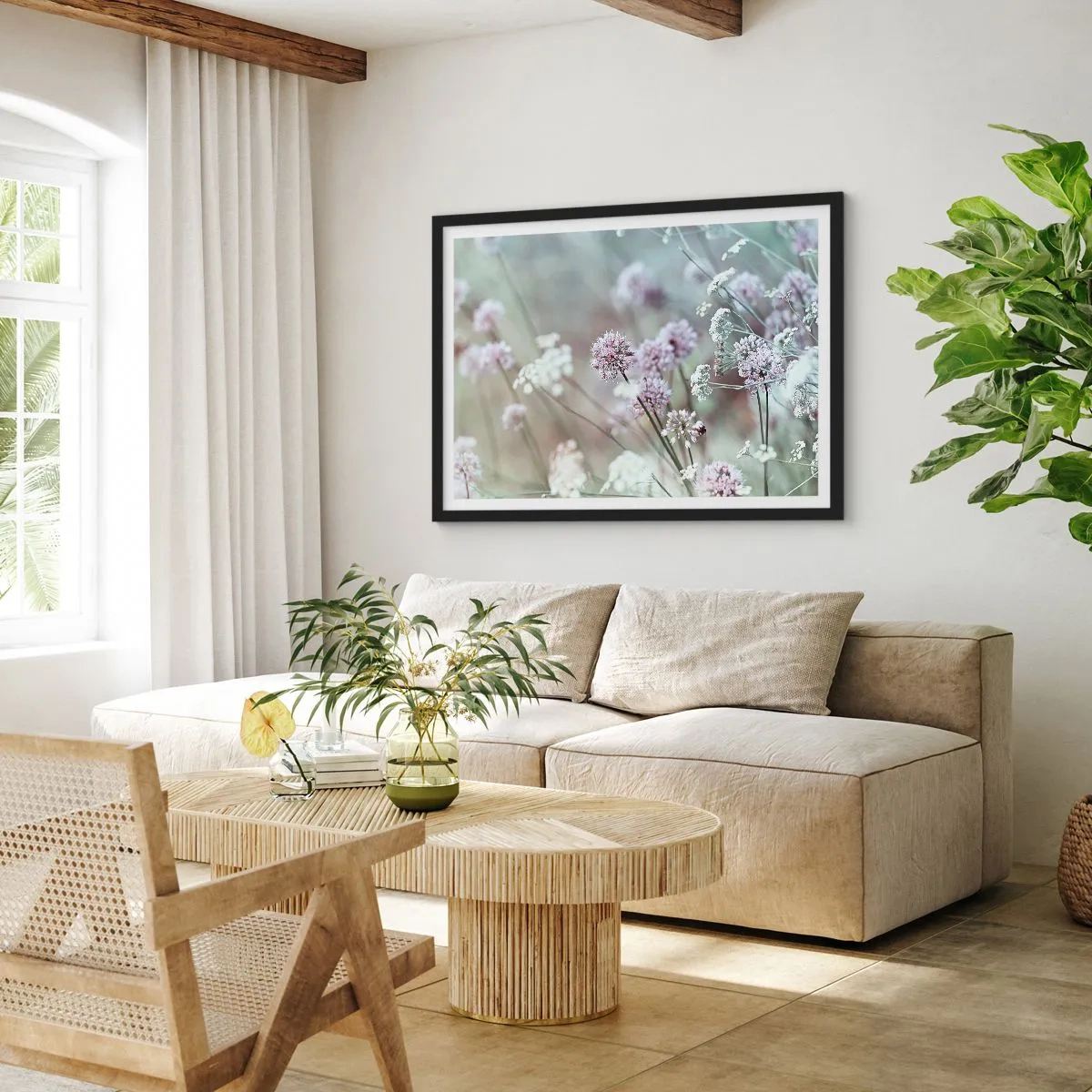Plakat i sort ramme - Søde filigranurter - 70x50 cm