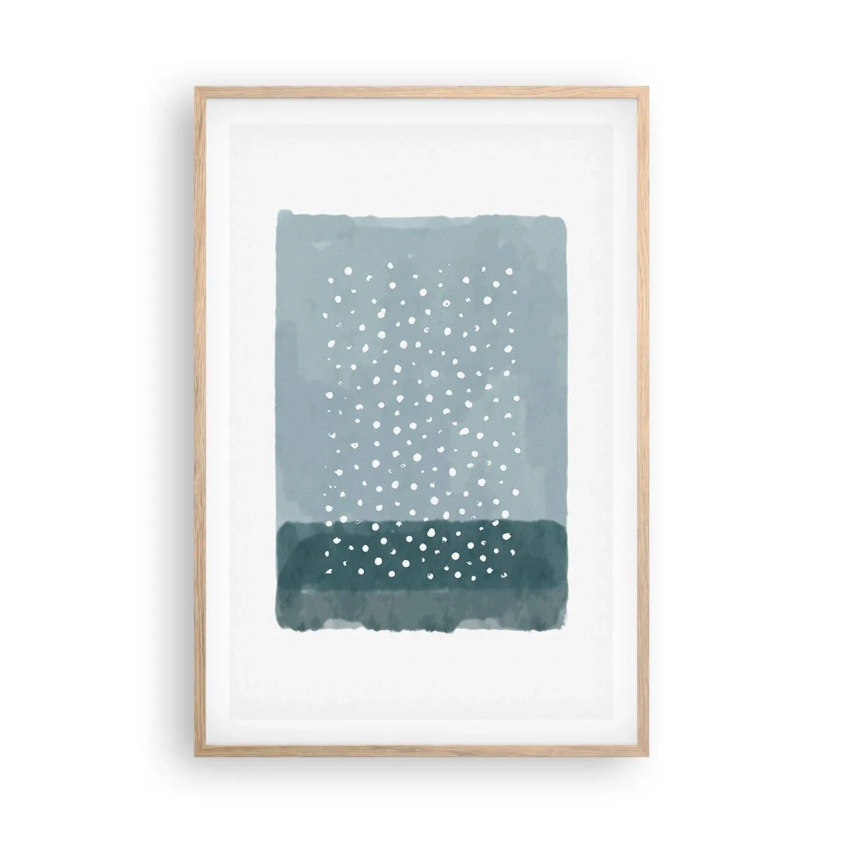 Plakat i ramme af lyst egetræ - Dyrket i blåt - 61x91 cm