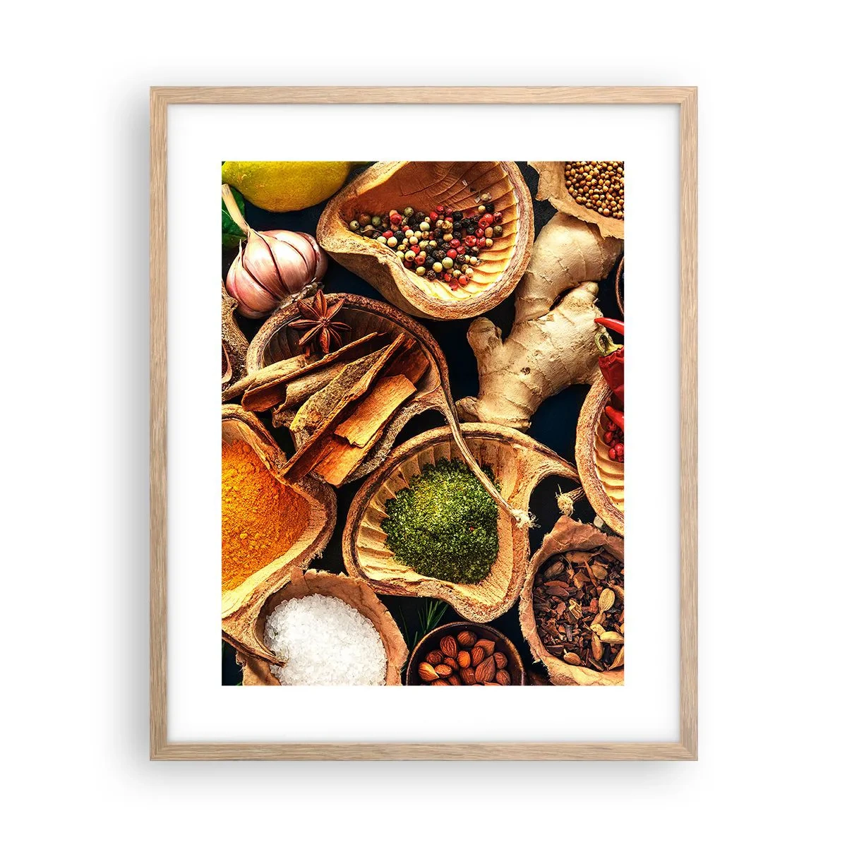 Plakat i ramme af lyst egetræ - Tag, hvad du vil have - 40x50 cm