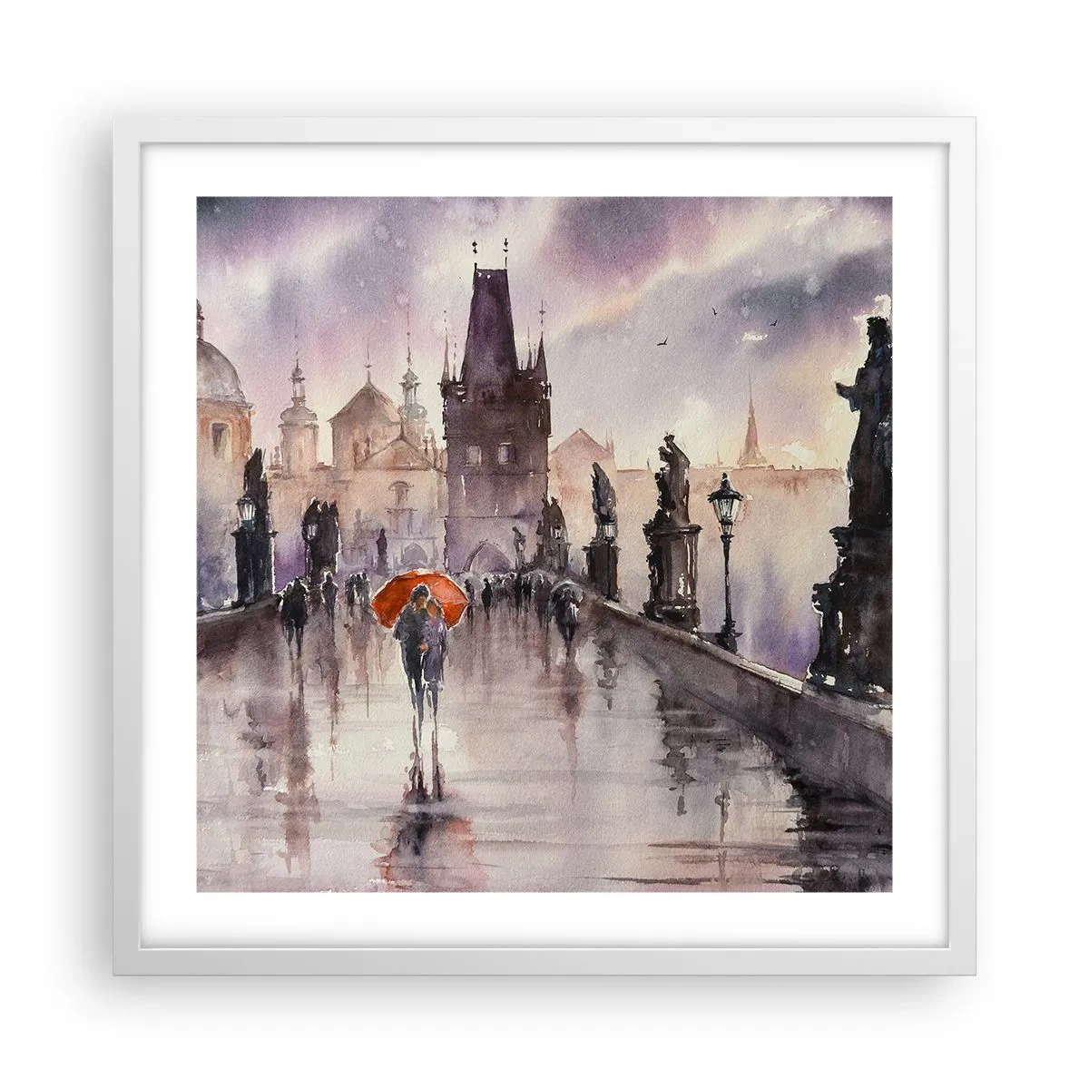 Plakat i hvid ramme - Folk forandrer sig ikke - 50x50 cm