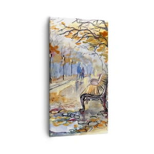 Lærredstryk - Billede på lærred - Gå sammen ind i efteråret - 55x100 cm