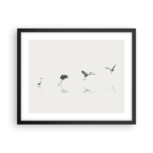Plakat i sort ramme - Fire enkle trin - 50x40 cm