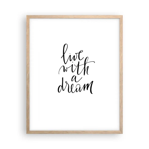 Plakat i ramme af lyst egetræ - Of course - 40x50 cm