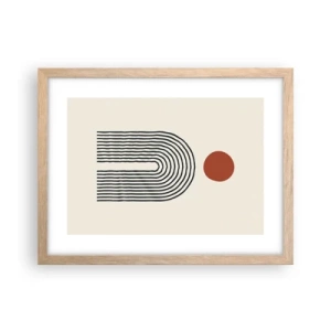Plakat i ramme af lyst egetræ - Magnetisme af former og farver - 40x30 cm